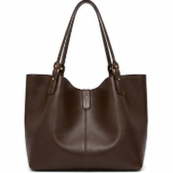 Dark brown leather handbag
