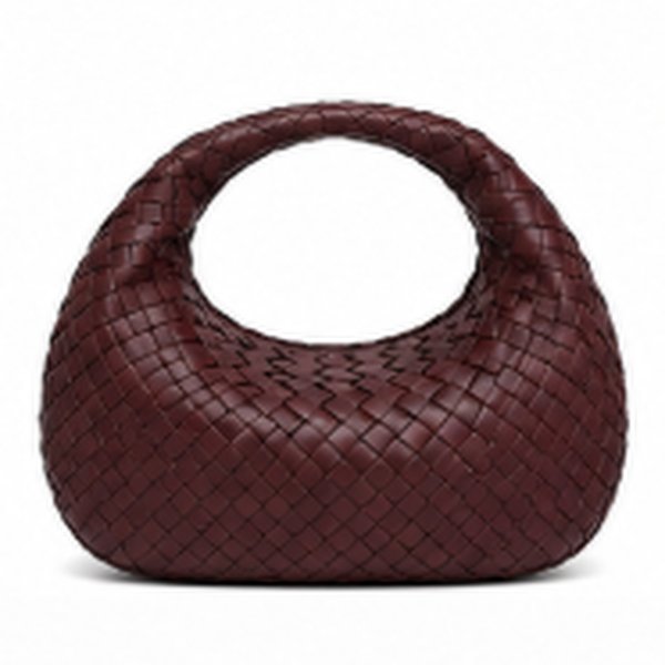 Bordeaux leather braided handbag